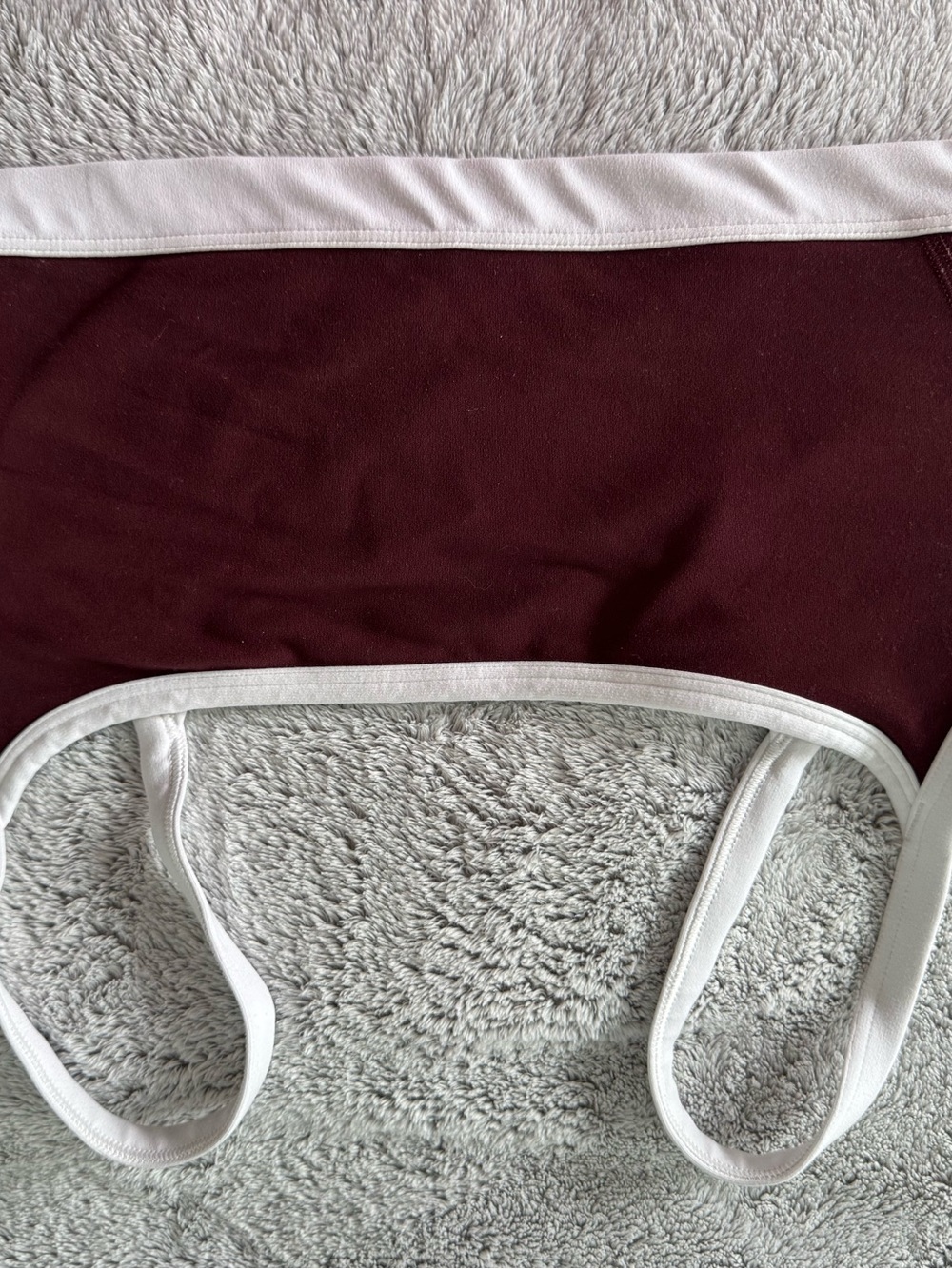 Athleta Maroon and White Square Neck sports bra